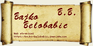 Bajko Belobabić vizit kartica